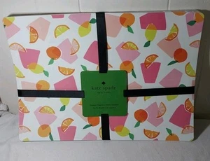 KATE SPADE New York Juego de 6 manteles individuales modernos de frutas cítricas de fácil cuidado nuevos con etiquetas - Imagen 1 de 9