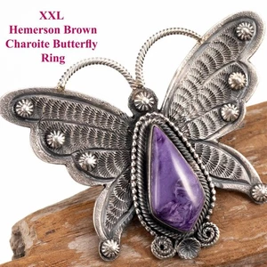Anillo Mariposa XXL Púrpura Charoite HEMERSON BROWN Plata Esterlina ENORME Pesado 9 - Imagen 1 de 6