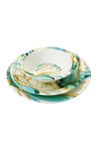 SET OF 3 /4 Ocean Gold Melamine Marble Design Great Quality FOR CARAVAN TRAVEL - Picture 1 of 6