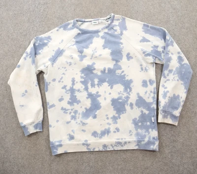 Onia Sweatshirt Mens Medium Blue Tie Dye Fleece Crew Neck Pullover Foto 1 de 4