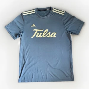 TEAM ISSUED Tulsa Golden Hurricane adidas grey Aeroready T-shirt Men's Large - Picture 1 of 7