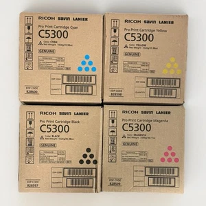Ricoh Savin Lanier C5300 Toner Set NEW 828597, 828598, 828599, 828600 Genuine - Photo 1/3
