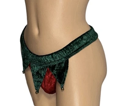 INTIMO Red & Green Bells Underwear Thong Men’s L - Image 1 of 4