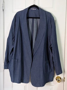 WOMAN WITHIN Jeansblazer plus 34 W Taschen Einknopf Taschen - Bild 1 von 7