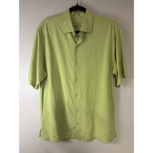 Tommy Bahama Silk Button Down Shirt Men's Medium Green Tropical - Picture 1 of 7
