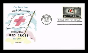 DR JIM STAMPS US COVER INTERNATIONAL RED CROSS CENTENNIAL FDC FLUEGEL CACHET - Picture 1 of 2