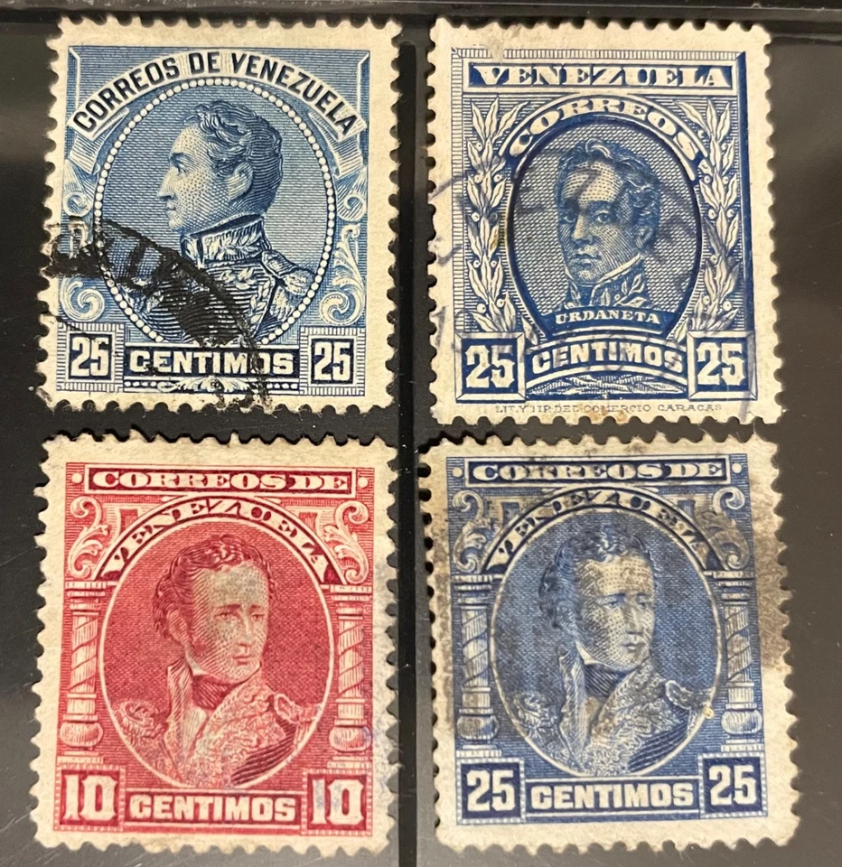 Sellos postales VENEZUELA 4 antiguos líderes famosos años 1910’s Foto 1 de 1