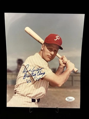 Richie Ashburn Signed Batting Champ Inscription 8x10 Photo JSA COA HOF Phillies - Image 1 of 4