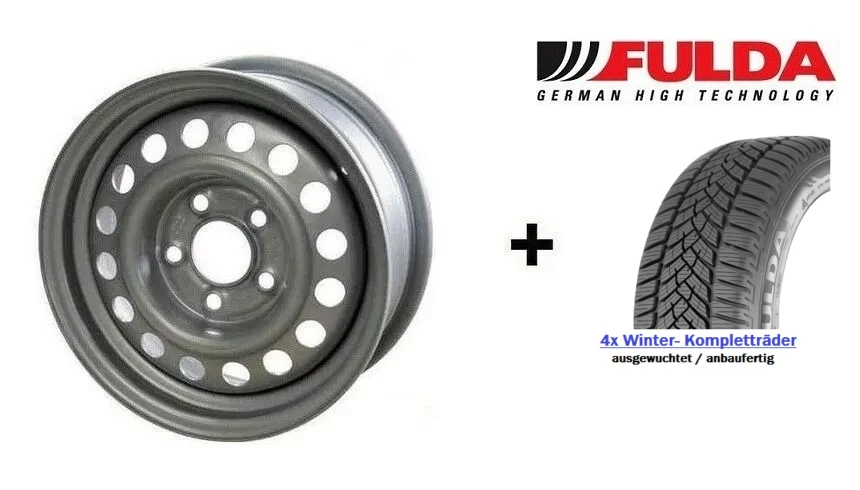 Winterräder für neuen VW Caddy SK SKN 16 " 4 x Stahlfelgen Fulda Winterreifen - Bild 1 von 1