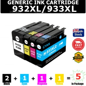 5x Generic 932XL HP932 HP933 Ink Cartridge For HP 6100 6600 6700 7510 7610 7612 - Picture 1 of 6