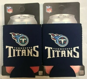 Tennessee Titans Name & Logo NFL Navy Collapsible Can Cooler SET OF 2 - Picture 1 of 1