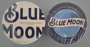 Blue Moon Bar Coaster 2 Sided New Sealed 4” Pack 100 Paper Cardboard 2016 Beer - Picture 1 of 3