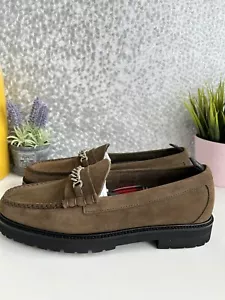 G H Bass & Co X Fred Perry Penny B-Roll Lincoln Chain Loafers UK Size 8 - Brown - Picture 1 of 20