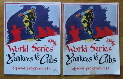2 1938 NEW YORK YANKEES v CHICAGO CUBS World Series Programs DIMAGGIO LOU GEHRIG - Image 1 of 4