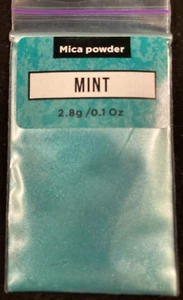 Mica Powder - Mint - 2.8 g - Soap Shop - Soap/Make Up/Resin - Single Bag - Picture 1 of 3