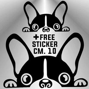 adesivo prespaziato bulldog francese cane dog pre-spaced + 1 FREE STICKER CM. 10 - Imagen 1 de 1