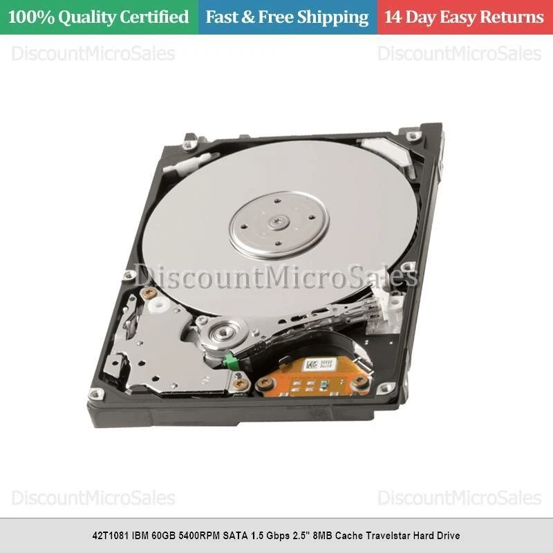 42T1081 IBM 60GB 5400RPM SATA 1.5 Gbps 2.5" 8MB Cache Travelstar Hard Drive - Image 1 of 1