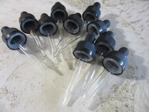 Lot of 10 eye dropper caps for 15ml glass bottles. Dropper stoppers ONLY - Picture 1 of 3