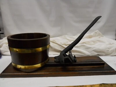 Vintage White Mountain Freezer, Inc. Nut Cracker Wood Bowl mount on a 17" board - Image 1 of 4