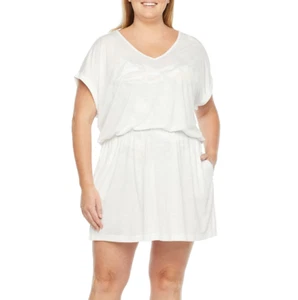 Mynah Dress White Swimsuit Cover-Up Plus Size 3X New - Picture 1 of 3