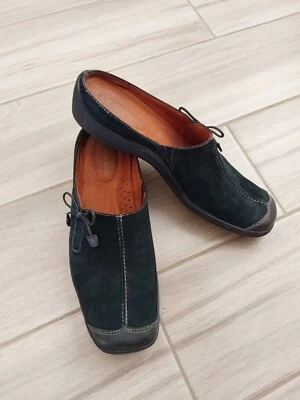 Naturalizer "Detail" Black Suede Slide On Mule Flats.    Size 9S - Image 1 of 4