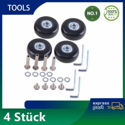 4 Stück Gepäck Koffer Ersatz Räder Achsen OD 50 mm Reparatur Mute Gummi Rollen - Bild 1 von 4