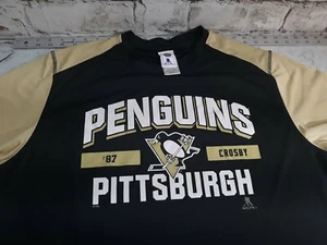 Mens Pittsburgh Penguins Crosby Short Sleeve Dri Fit Tshirt Size XL Black Gold - Picture 1 of 7