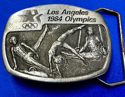 Gymninastics 1984 Los Angeles Olympics Commemorative Pewter Sanchez Belt Buckle - Image 1 of 4