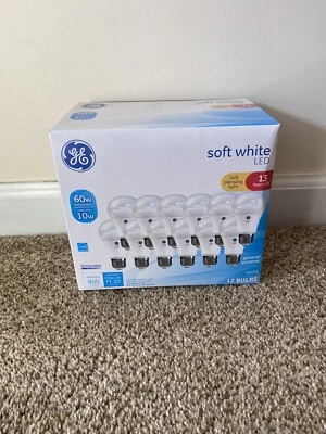 GE LED A19 Light Bulb E26 Medium Base Soft White 10W (60W Equiv), 12-Pack - Image 1 of 2