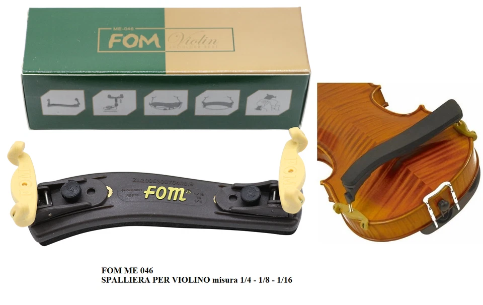 FOM SPALLIERA PER VIOLINO MISURA DA 1/4 1/8 1/16 CON REGOLAZIONI SHOULDER REST - Immagine 1 di 1