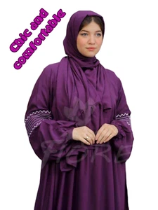 Muslim Abaya Dress Kaftan Islamic Hijab Jilbab One Piece Overhead Prayer Ladies. - Picture 1 of 2