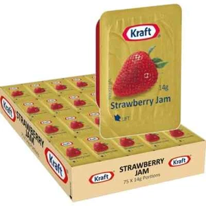 NEW 75x Kraft Heinz Strawberry Jam Individual Portions 14g Carton Bulk Box - Picture 1 of 4