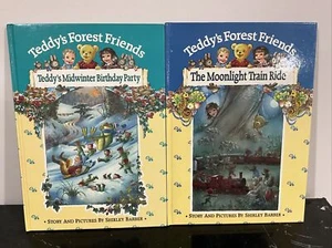 2 X Shirley Barber Teddy Forest Friends Books Moonlight Train Ride, Midwinter - Bild 1 von 7