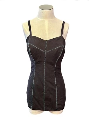 Vintage 1950’s Rose Marie Reid Bathing Suit Black With Blue Stitching - Image 1 of 4