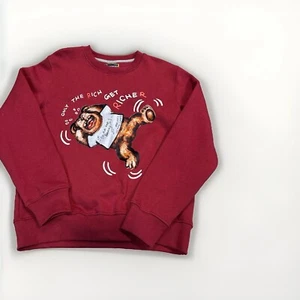 Neu mit Etikett Bear The Beams "Only The Rich Get Richer" rotes Crew-Sweatshirt | Herren L $ 85 - Bild 1 von 10