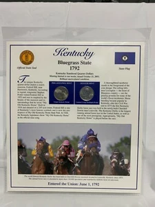 2001 Kentucky BU P&D Postal Commemorative Society Statehood Quarters & Stamps - Picture 1 of 2