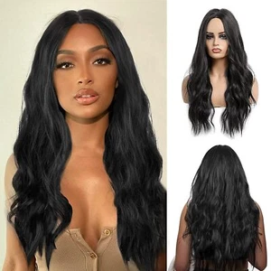 Peyan Long Black Wavy Wig - Picture 1 of 7