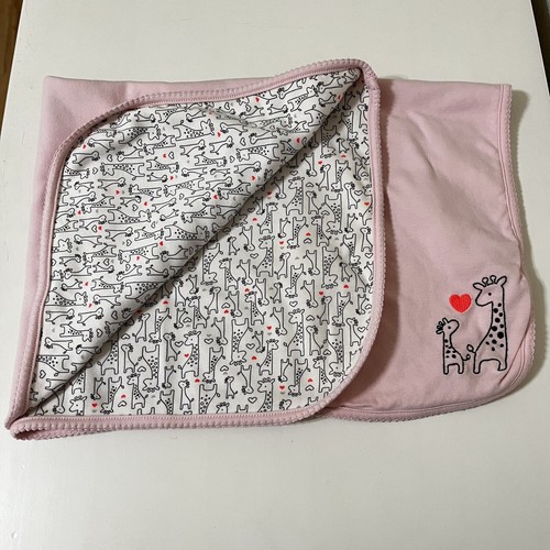 Carter's Just One You Pink Giraffe Receiving Baby Blanket Cotton Lovey