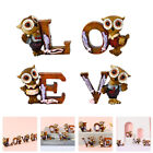 Resin Ornaments Lovers Owl Miniature Owls Holding Heart Sign
