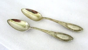 2 Albert Coles Jenny Lind 5 O'clock Teaspoons 5 3/4" American Coin Silver - Picture 1 of 14