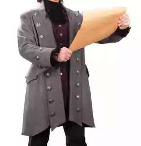 Costume Uomo Deluxe Giacca Pirata con Tasche,Cappotto Pirata Uomo - Foto 1 di 5