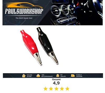 DIVERSE Krokodil Klemmen Prüfklemmen Krokoklemme Kroko voll isoliert rot/schwarz KFZ