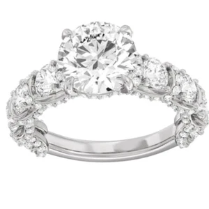 Diamond Ring IGI GIA Certified 4.25 Ct Lab Grown 14K White Gold Round Cut Size 6 - Picture 1 of 10