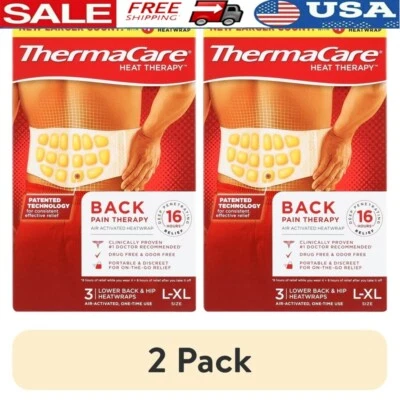 Envolturas térmicas para aliviar el dolor de espalda baja cadera 3 quilates grandes XL calor terapéutico sin medicamentos EE. UU. Foto 1 de 4