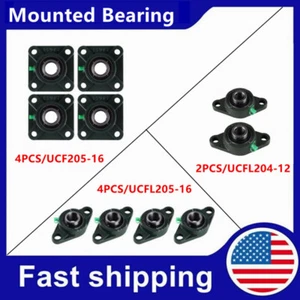 UCF205-16  UCFL204-12 UCFL205-16 Solid Base Pillow Block Flange Mounted Bearing - Picture 1 of 16