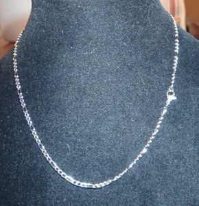 Heavy, Bright, Platinum Plated Stainless Steel Figaro Chain, 3 mm, 17" - Picture 1 of 1