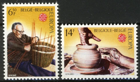 Belgium 1976, Europe: Arts and Crafts set MNH, Mi 1857-58 Cover