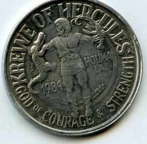 Mardi Gras Doubloon Krewe of Hercules 1988 Aluminum - Picture 1 of 2