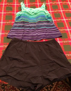 Land's End Women's Tank and Shorts 2 Piece Swim Suit Size 20W New - Picture 1 of 13