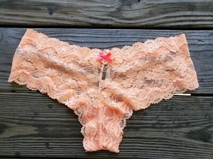 Collant floreali in pizzo arancione Victoria's Secret VS Dream Angels vita alta taglia M - Foto 1 di 4